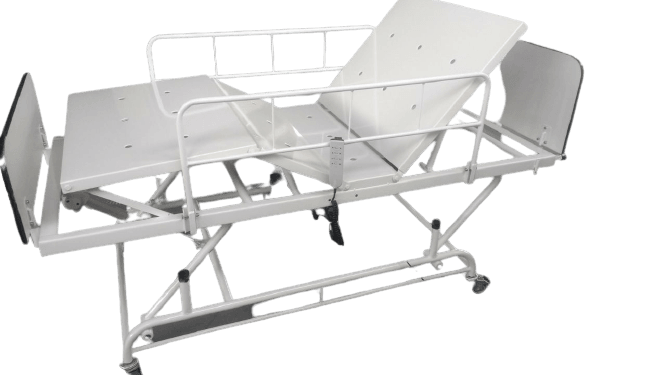 CAMA FOWLER C/ CABECEIRA, PESEIRA E GRADES INJETADAS C/ ELEVAÇÃO